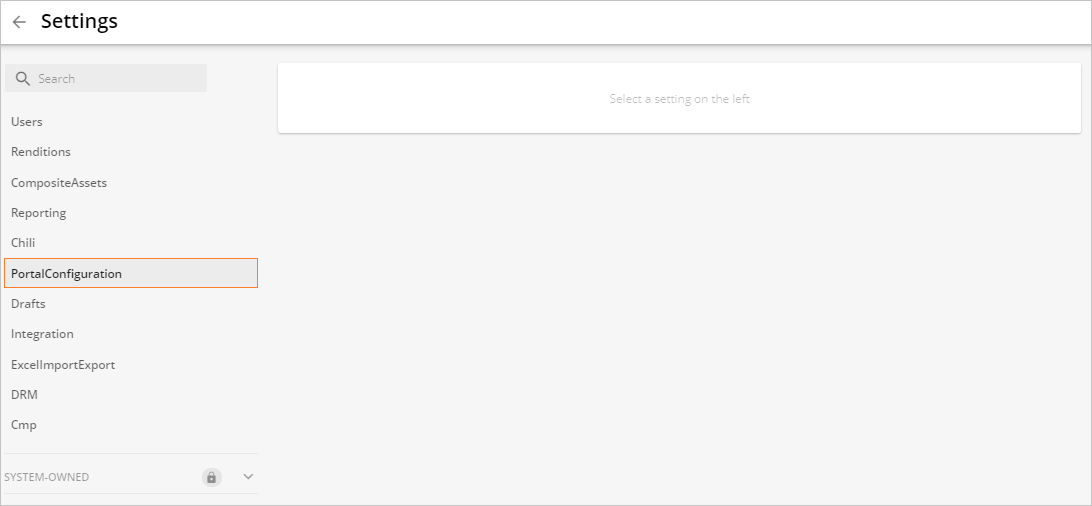 The Settings page in the Manage section of Sitecore DAM