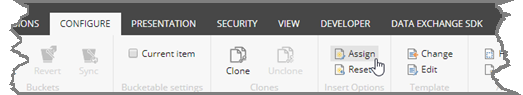 Assign option on configure tab