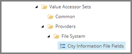 City Information File Fields item in the content tree