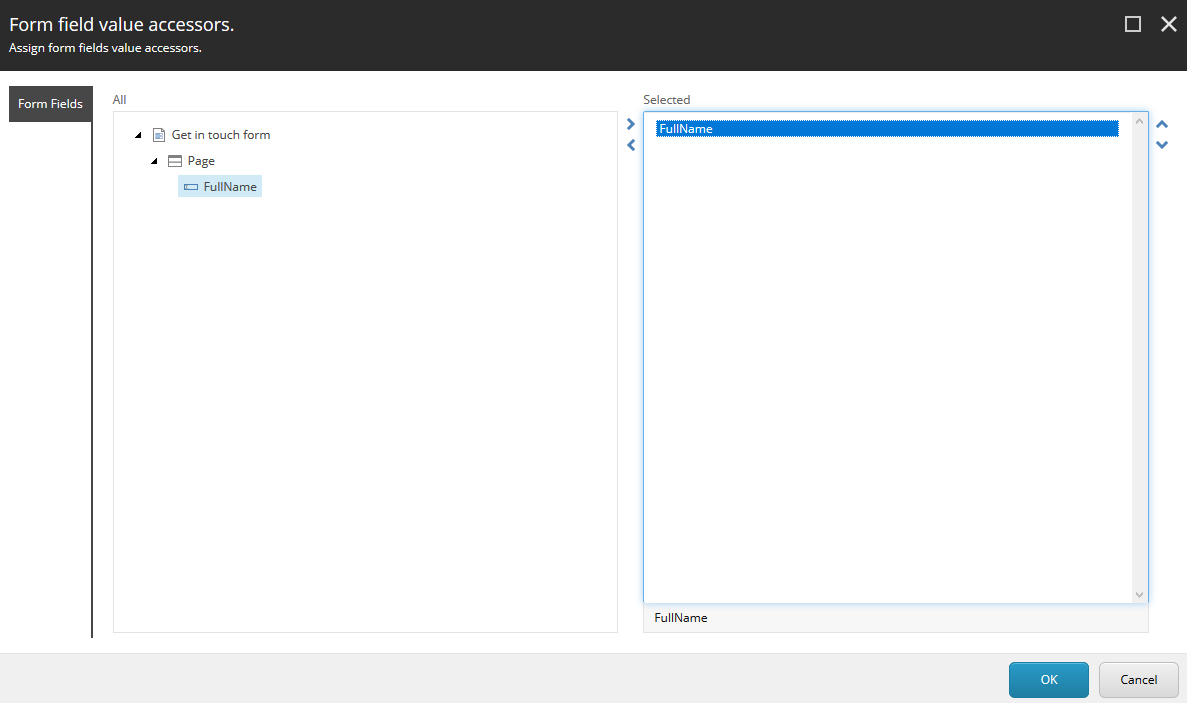 Form field value accessors dialog