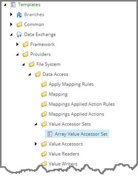 Array Value Accessor Set template in the content tree