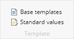 Standard values option in menu ribbon