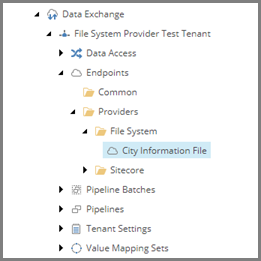 Tenant endpoint provider file system item in content tree