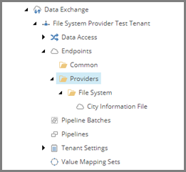 Providers folder in the content tree