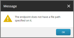 Missing file path error message
