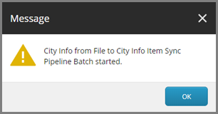 Pipeline batch started message