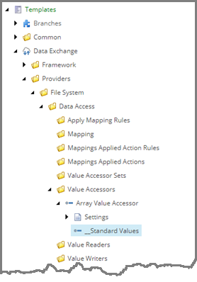 Standard values in content tree Standard values in content tree
