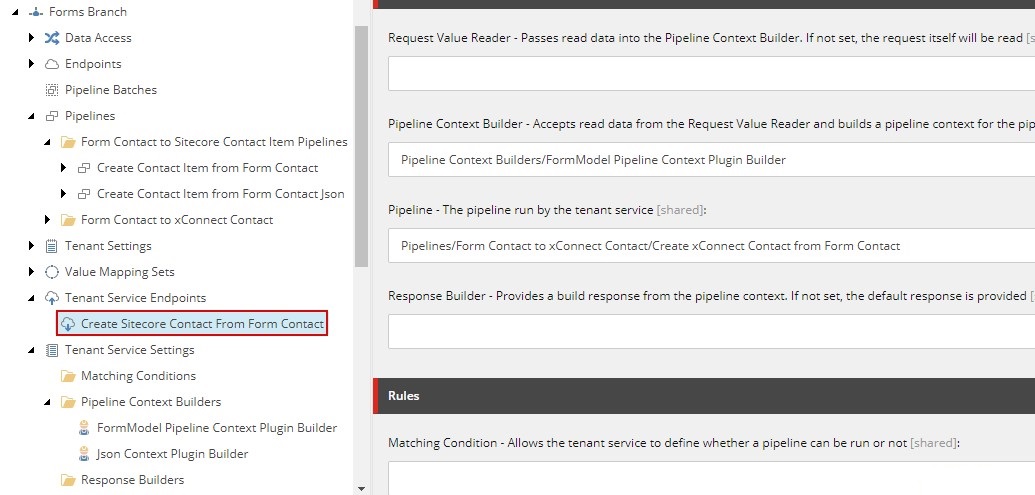 The TSE that handles requests from the Sitecore Forms submit button