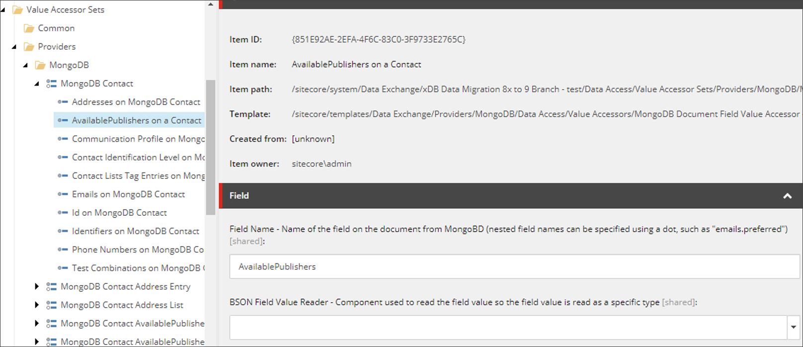 AvailablePublishers Field section AvailablePublishers Field section