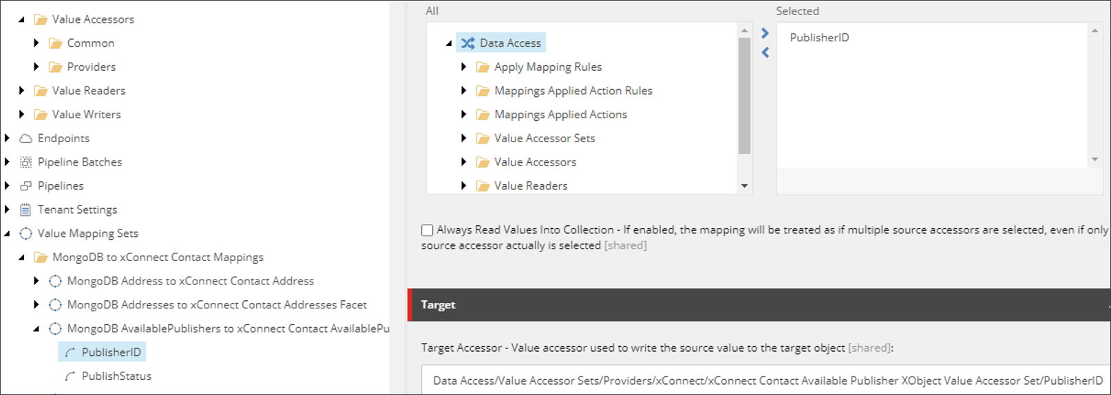 Target Accessor for the PublisherID Target Accessor for the PublisherID