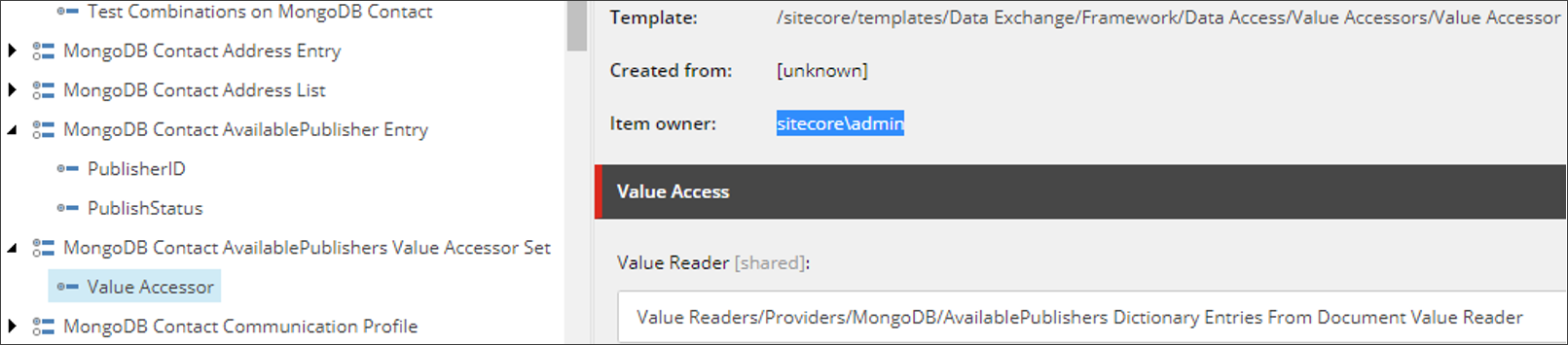 Value Reader field for the Value Accessor Value Reader field for the Value Accessor