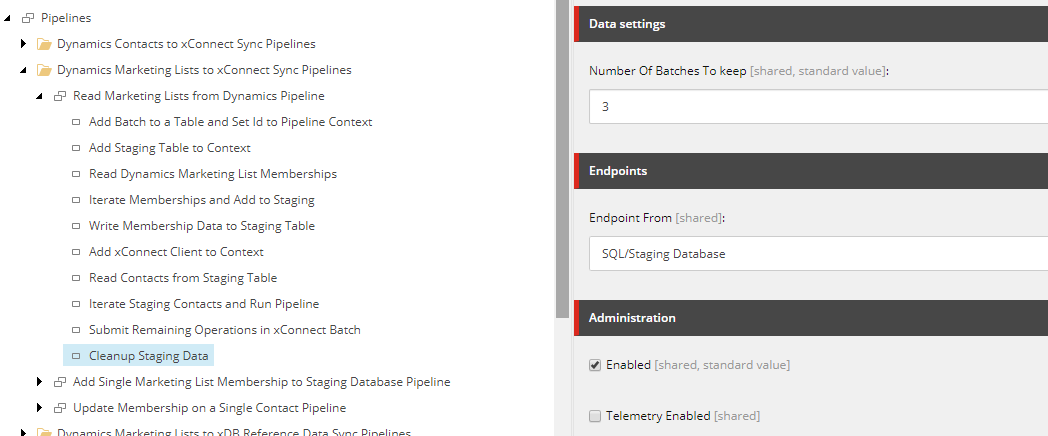 Cleanup data staging pipeline