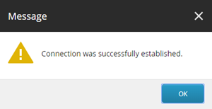 Connection successfully established message