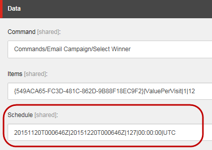 Example of how to specify the schedule for the A/B test. Example of how to specify the schedule for the A/B test.