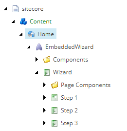 The Embedded Wizard app in the Sitecore content tree