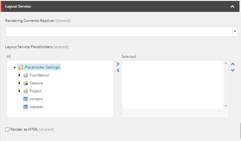 View of the Render as HTML checkbox