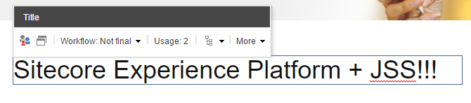 JSS app in the Sitecore Experience Editor