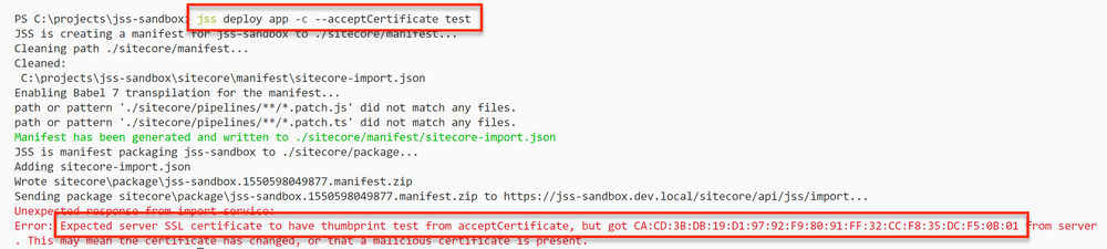 View of SSL certificate thumbprint