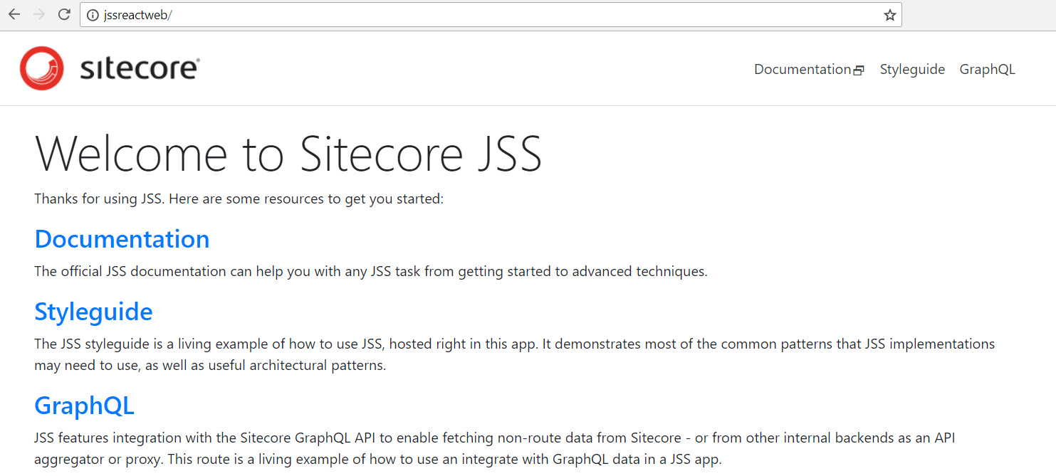 View of the deployed JSS app in integrated mode