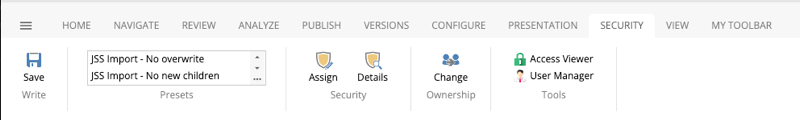 Code-first import security presets Code-first import security presets