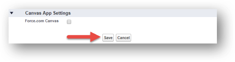 Save button in the Canvas App Settings dialog