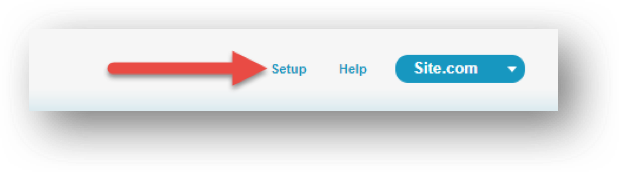 Setup option in the Salesforce top menu