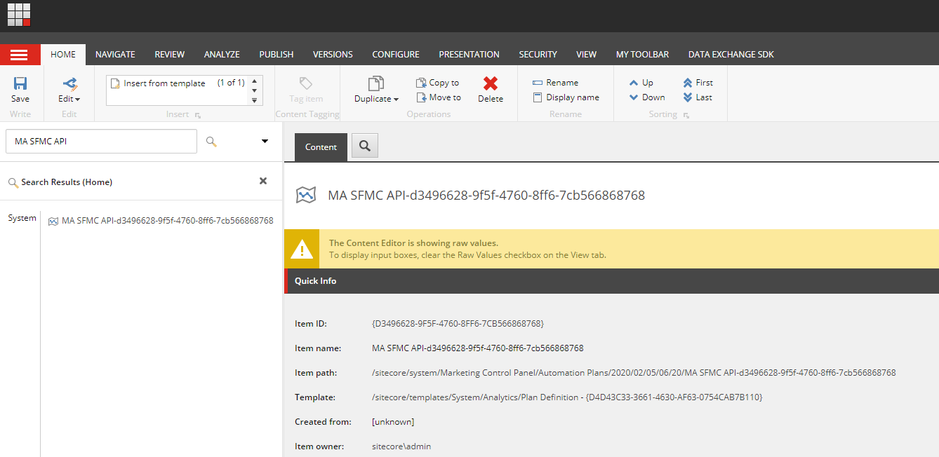 The content tab for a Marketing Campaign. The content tab for a Marketing Campaign.