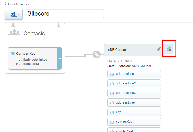 The extend icon on the xDB Contact table The extend icon on the xDB Contact table