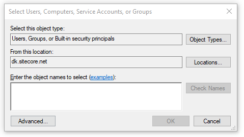 Windows add permissions dialog