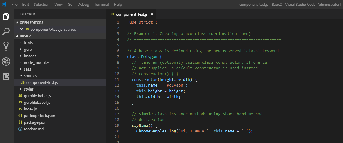 Add an ECMAScript 6+ class.