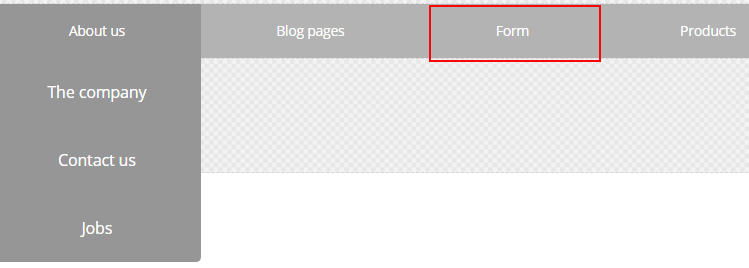 Navigation example showing the Form page.