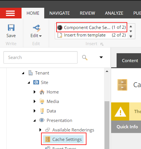 Set the caching of a rendering on site level. Set the caching of a rendering on site level.