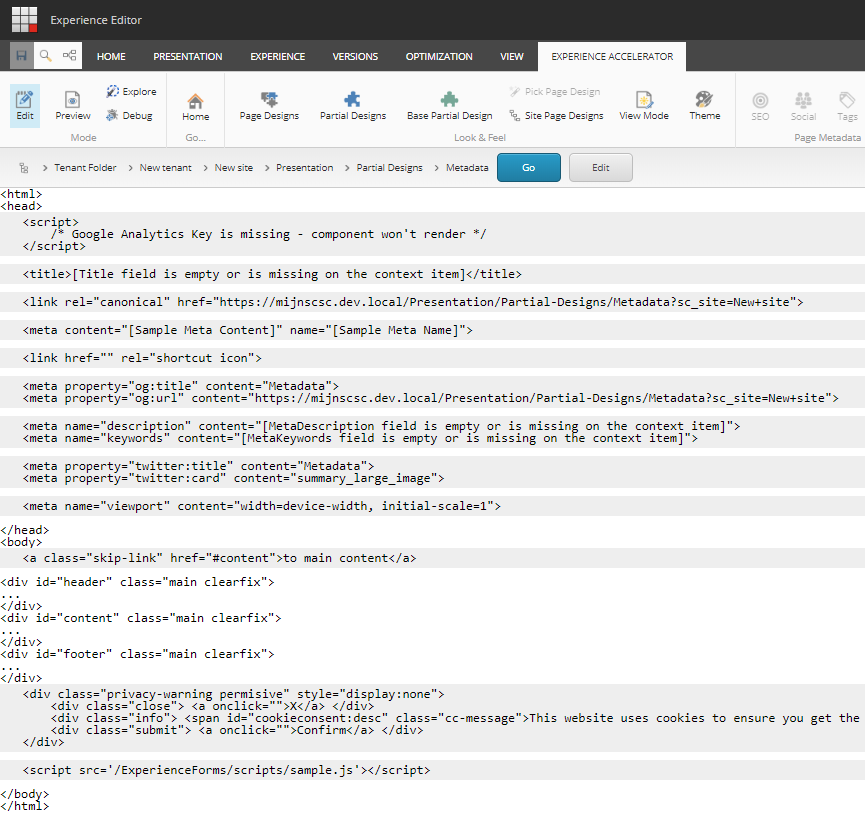 Metadata partial html Metadata partial html