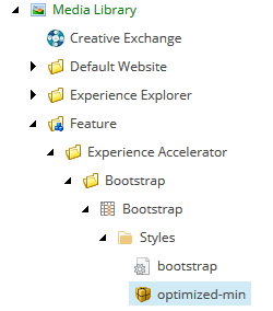Example showing that the class pulled from the bootstrap.css in the Media Library.