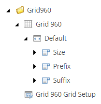 The grid definition item in the Experience Editor left-side navigation pane.