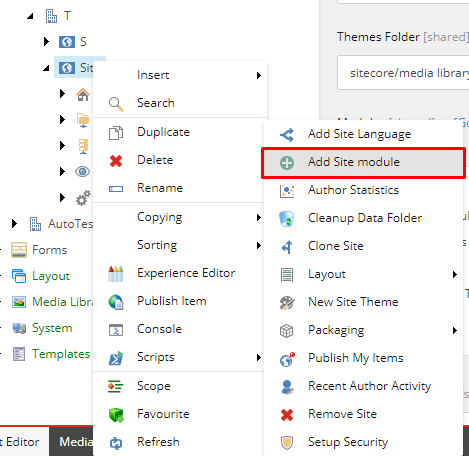 Add Site module