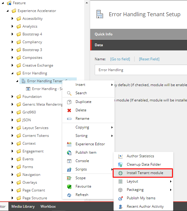 Install Tenant module
