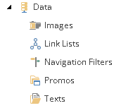 The Data items in the Content Explorer.
