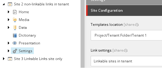 Link Settings field