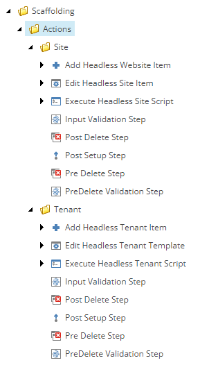 Scaffolding actions