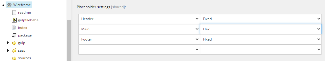 The placeholder settings on the theme The placeholder settings on the theme