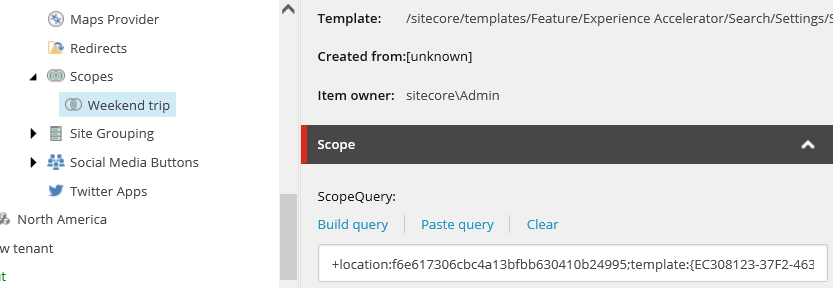 Scope search example in Content Editor. Scope search example in Content Editor.