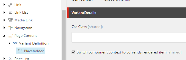 Enable switching context for renderings within the placeholder.