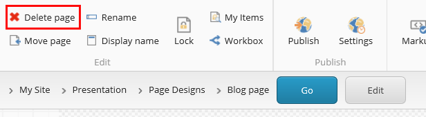 Delete the page design. Delete the page design.