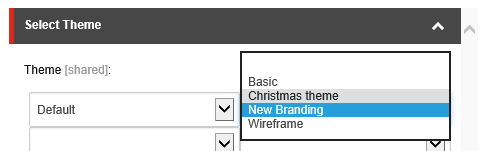 In the Experience Accelerator tab, you can select a theme in the Select Theme dialog.