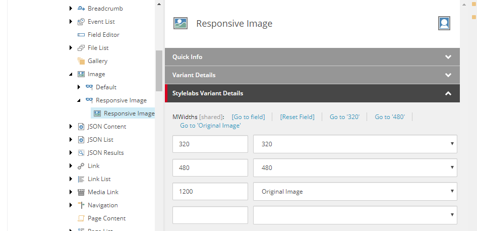 Specify image width and the mapping item.
