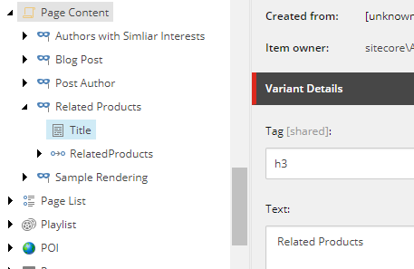 Rendering variant for the Page Content rendering.