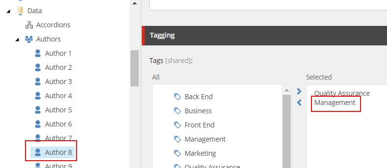 Authors and their assigned tags. Authors and their assigned tags.