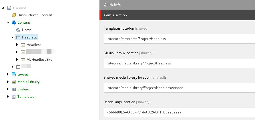The site collection items in the Content Explorer.
