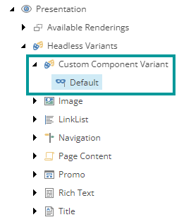 Create the Default variant for a custom component